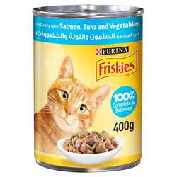 Friskies In Gravy With Salmon, Tuna and Vegetables - 400gm