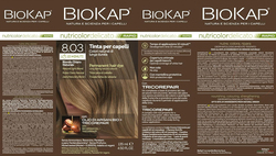 Biokap Nutricolor Delicato Permanent Rapid Hair Dye, 4.50 oz, 8.03 Natural Light Blonde