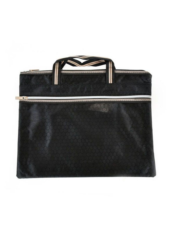 

Hadi Double Zip Bag with Handle, Black