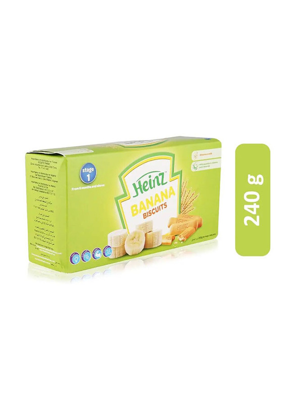Heinz Banana Flavor Milk Based Biscuits, 6+ Months - 240g