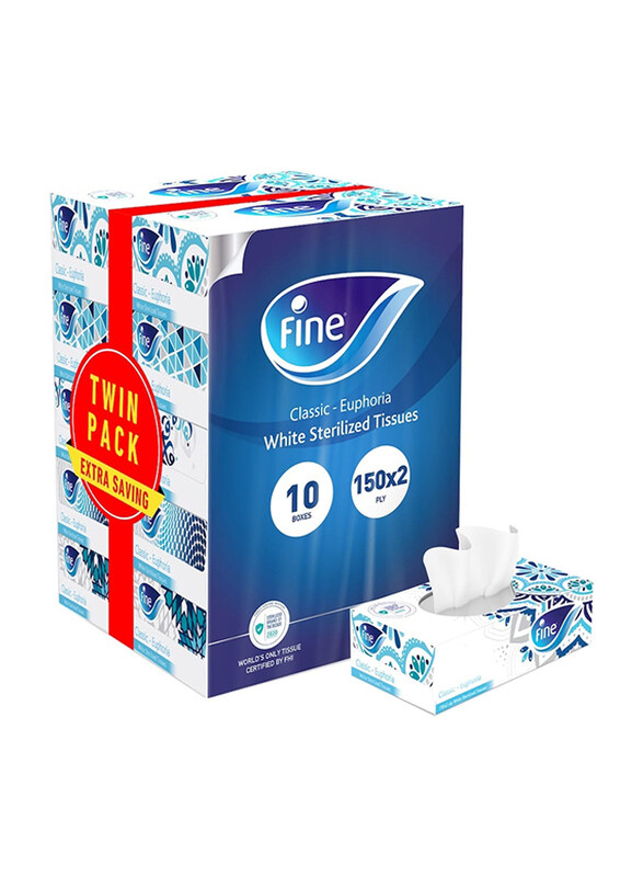 

Fine Classic Sterilized Facial Tissues, 10 x 2 Ply x 150 Sheets