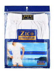Zico Boxer Underwear for Men, White, XL