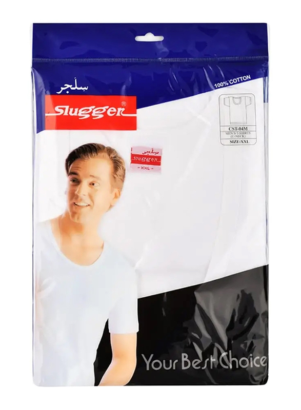 Slugger U-Neck Undershirt for Men's, White, Double Extra Large