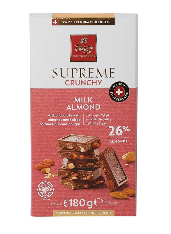 

Frey Supreme Crunchy Milk Almond Chocolate Bar, 180g