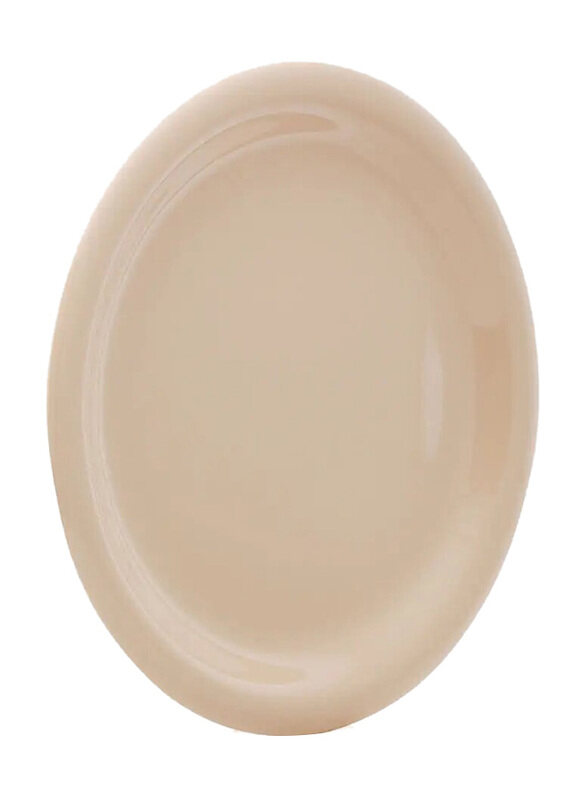 Hoover 11-inch Ceramic Round Plate, Beige