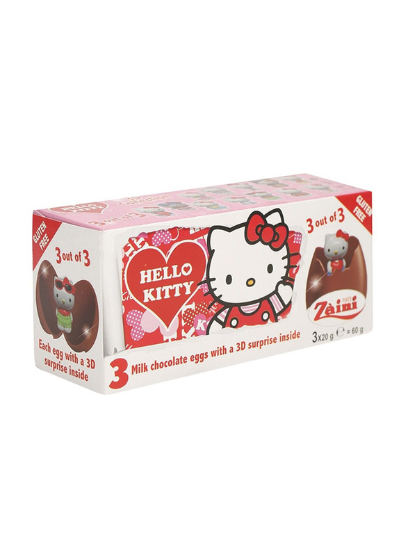 Zaini Hello Kitty Milk Chocolate, 3 Pieces x 20g