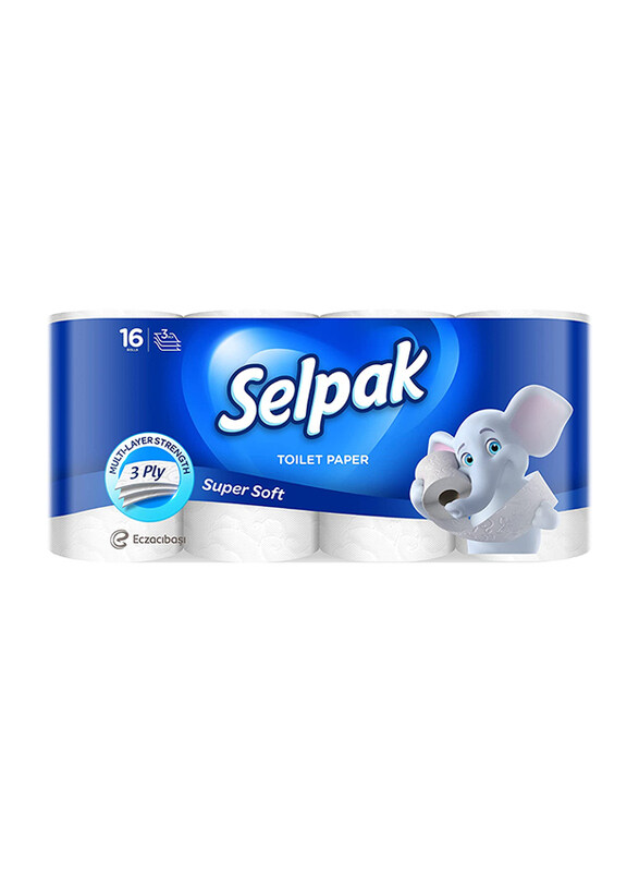 

Selpak Super Soft 3 Ply Toilet Paper Roll, 16 Pieces