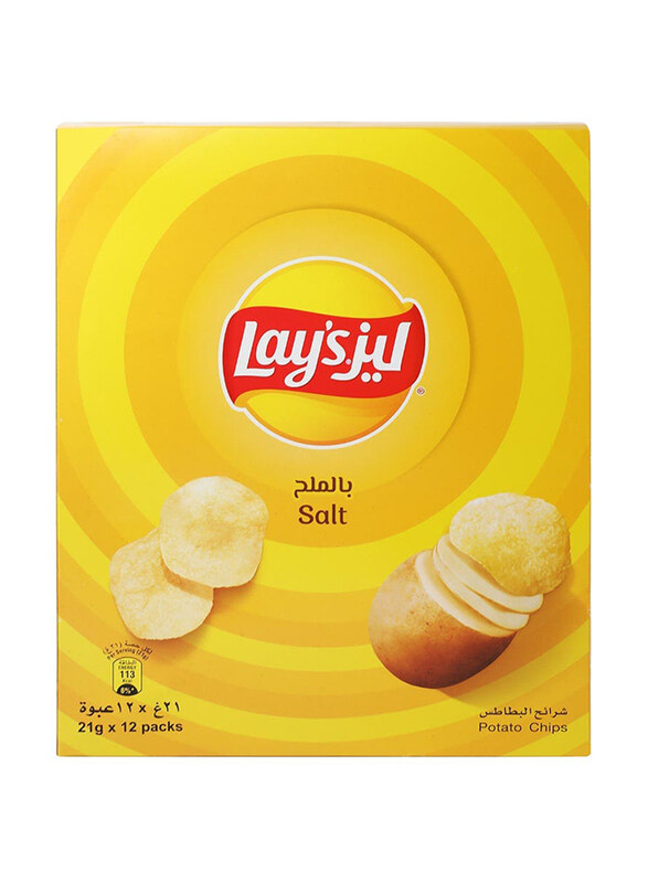 

Lay's Salt Potato Chips, 12 x 21g