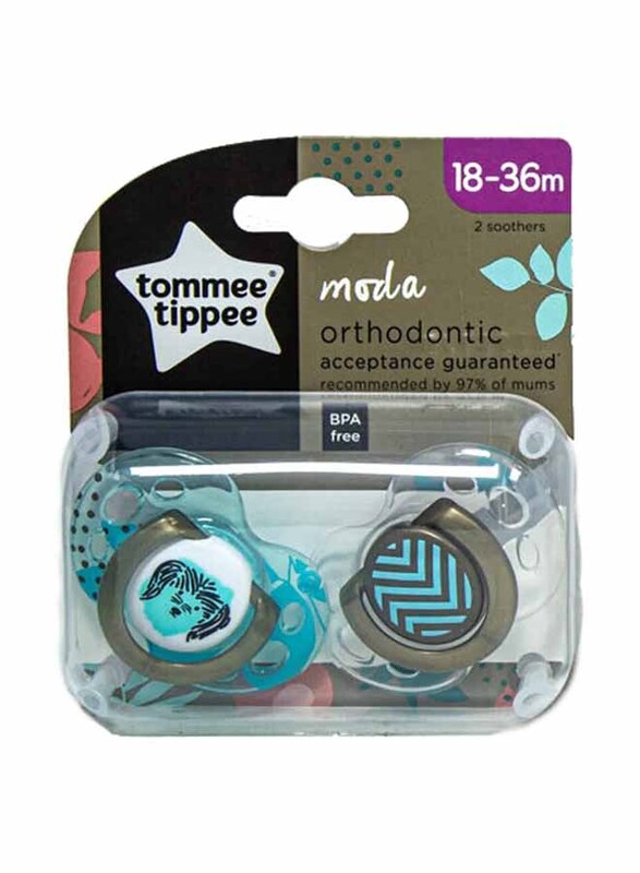 Tommee Tippee Moda Soother, 2 Pieces, 18-36 Months, Assorted