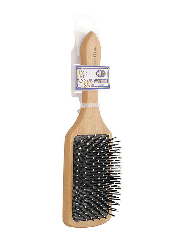 Elfin Wooden Paddle Hair Brush, Brown