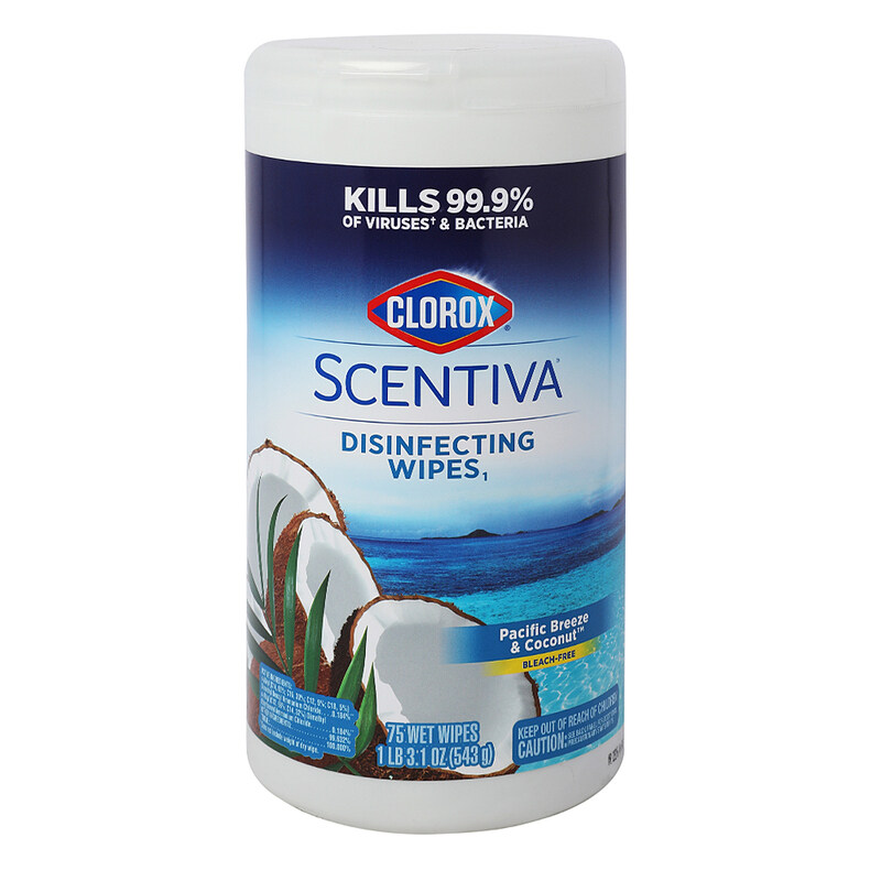 

Clorox Scentiva Pacific Breeze & Coconut Disinfecting Wet Wipes, 75 Pieces