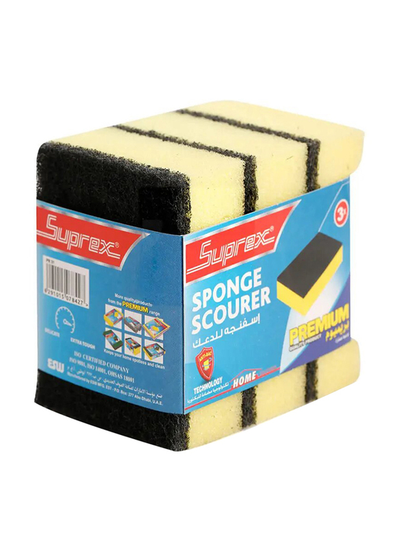 Suprex Premium Sponge Scourer, 3 Pieces