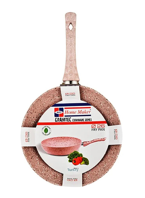 

AVCI Round Granite Fry Pan, 26cm, Pink