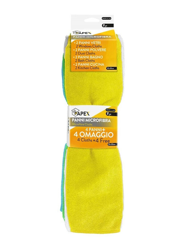 

Apex Microfiber Cloths Set, Pack of 8