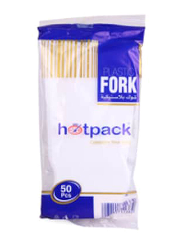 

Hotpack 50-Piece Plastic Fork Set, White