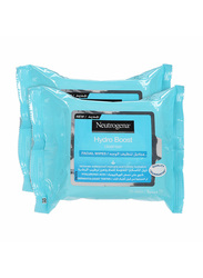Neutrogena Boost Hydro Boost Makeup Remover Face Wipes, 2 x 25 Pieces, White