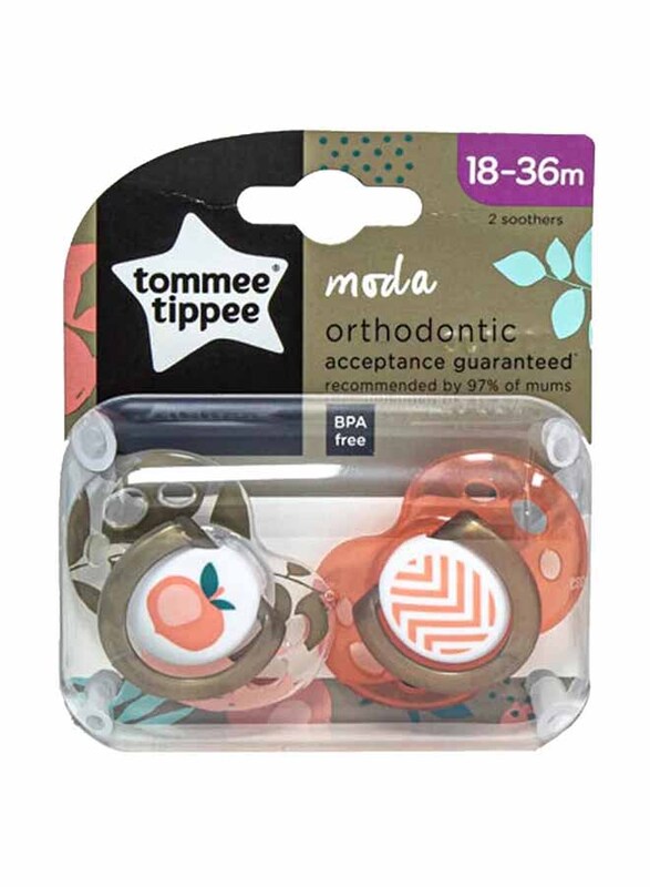 Tommee Tippee Moda Soother, 2 Pieces, 18-36 Months, Assorted