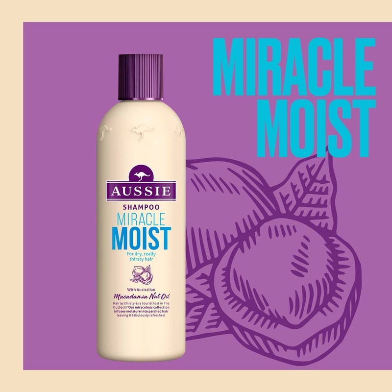 Aussie Miracle Moist Really Thirsty Hair Shampoo for Dry Hair, 300ml