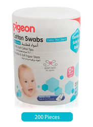 Pigeon 200-Pieces Extra Thin Stem Cotton Swabs for Babies