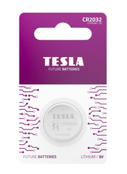 Tesla CR2032 Lithium Cell Battery, Silver