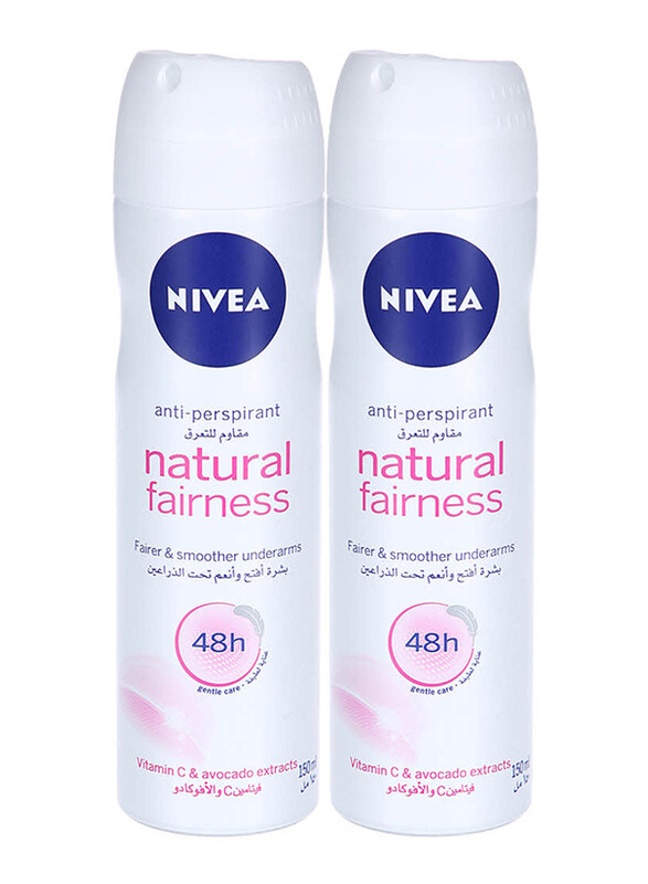 

Nivea Natural Fairness Deodorant, 150ml, 2 Pieces