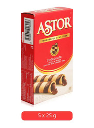 Astor Wonderful Sensation Chocolate Crumbly Roll - 5 x 25g