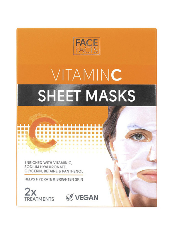 Face Facts Vitamin C Sheet Mask, 2 x 20ml