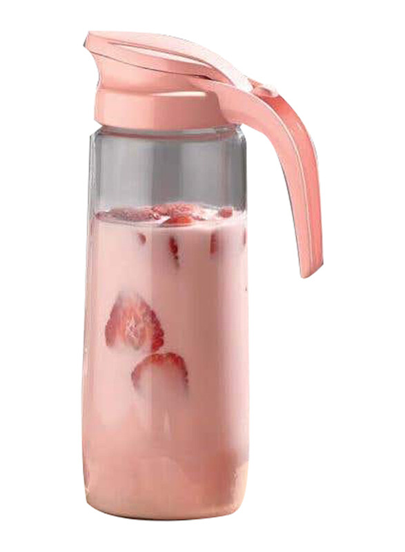 

Renga Glass Jug With Plastic Lid, Pink