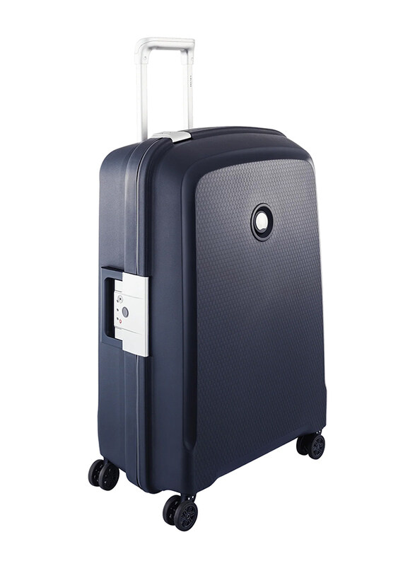

Delsey Hard Travel Bag Luggage Trolley 4 Inline Skate (Linear) Wheels with TSA Lock, Blue
