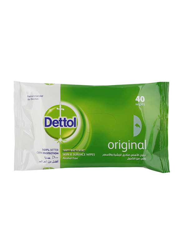 Dettol Original Anti-Bacterial Skin Wipes, 40 Wipes