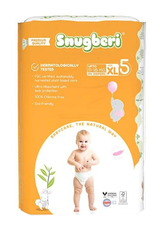 Snugberi Diaper, Size 5, X Large, 11-18 Kg, 54 Count