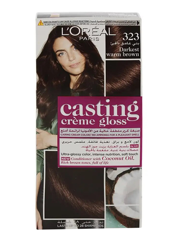 L'Oreal Paris Casting Cream Gloss Hair Color - 323 Dark Warm Brown
