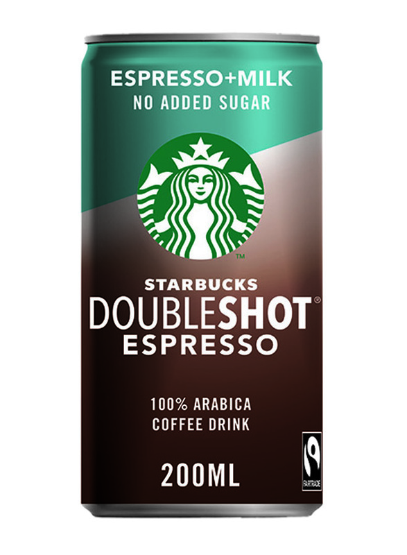 Starbucks Doubleshot Espresso No Added Sugar Premium Coffee Drink Can, 200ml