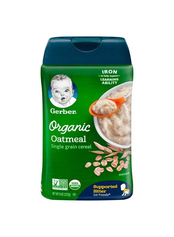 Gerber Organic Oatmeal Baby Cereals, 227g