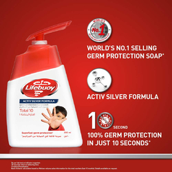 Lifebuoy Active Silver Formula Total 10 Anti-Bacterial Hand Wash, 500ml