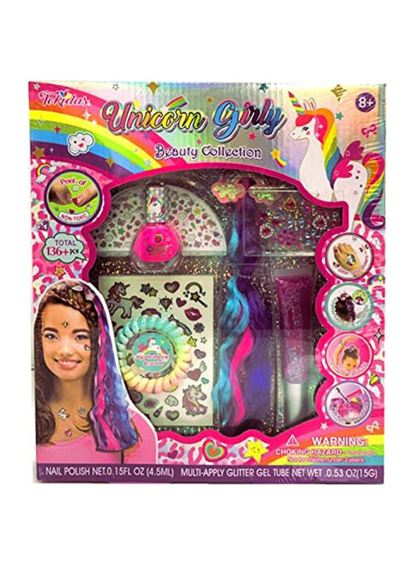 Tokidas Unicorn Girly Beauty Collection with Nail Playing, Ages 8+