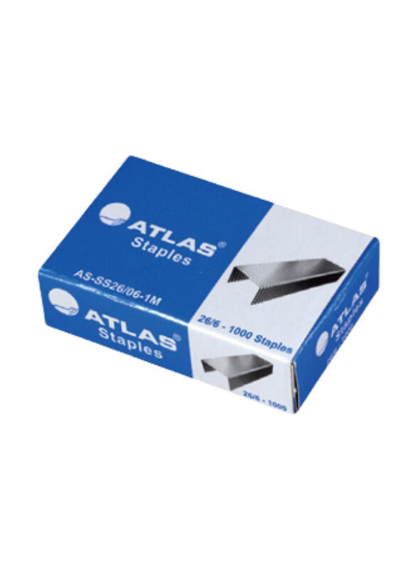 

Atlas Staples Pin Box, 26/6 x 1000, 20 Pieces, Silver