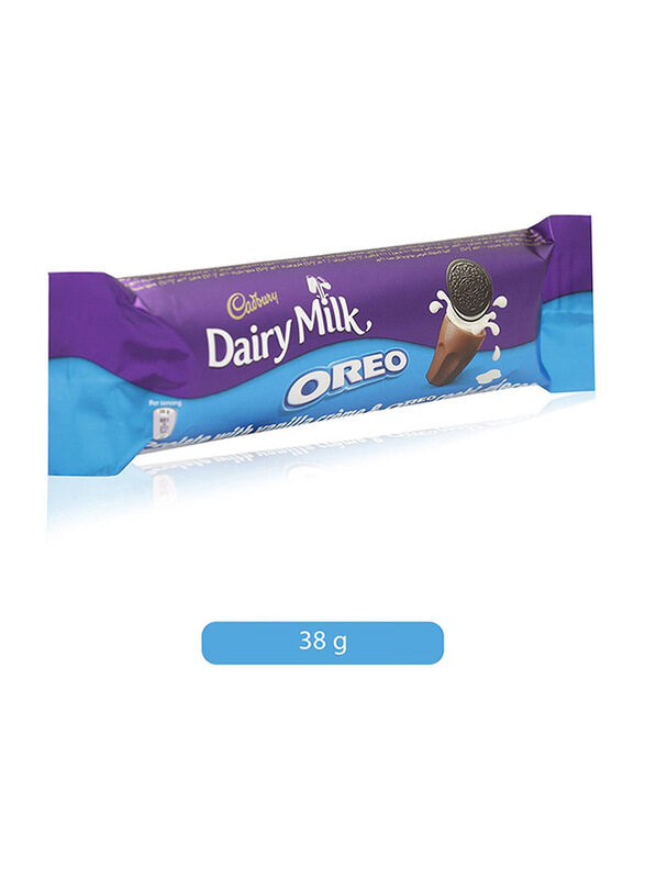 

Cadbury Dairy Milk Oreo Chocolate with Vanilla Cream Cookie, 38g