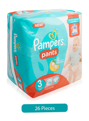 Pampers Pants Diapers, Size 3, Midi, 6-11 kg, 26 Count