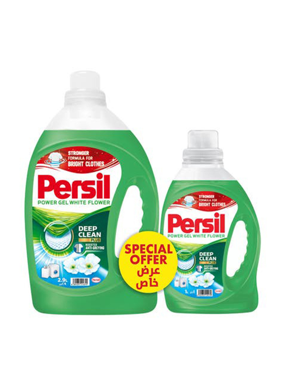 Persil Power Gel White Flower Laundry Detergent with Deep Clean Technology, 2.9 Liters + 1 Liter