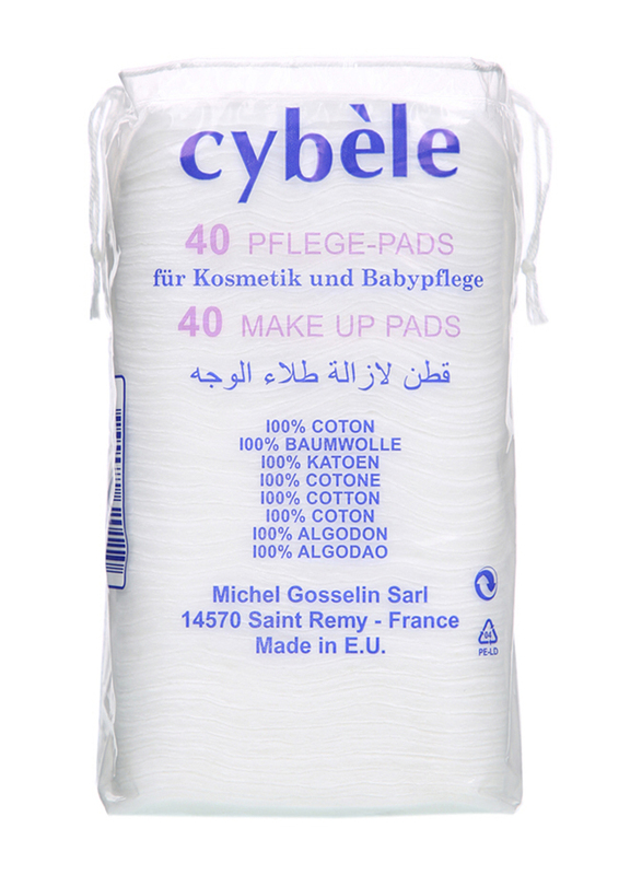 Cybele Square Cotton Pad, 40 Pieces, White