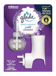 Glade Electric Lavender Scented Oil Warmer Air Freshener Plug In, 20ml