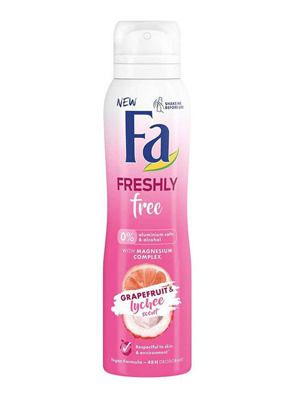 Fa Grapefruit and Lychee Scent Freshly Free Deodorant, 150ml