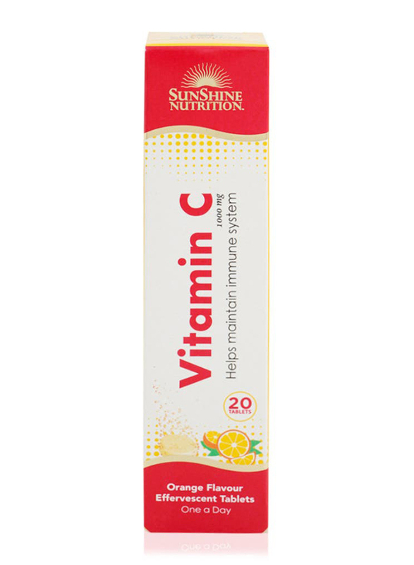 Sunshine Nutrition Orange Flavor Vitamin C, 20 Tablets