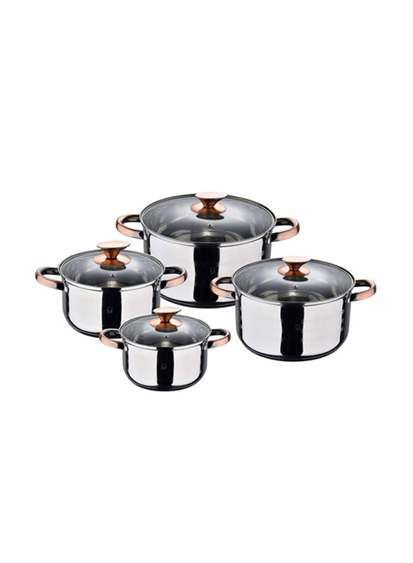 

San Ignacio Altea Cookware Set Stainless Steel, 8 Pcs