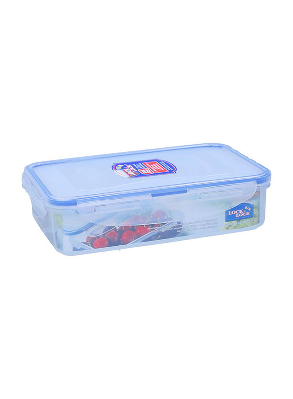 Lock & Lock Rectangle Food Container, 800ml, Clear/Blue