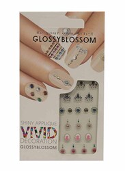 Glossy Blossom Shiny Nail Applique Petite Corsage, Multicolour