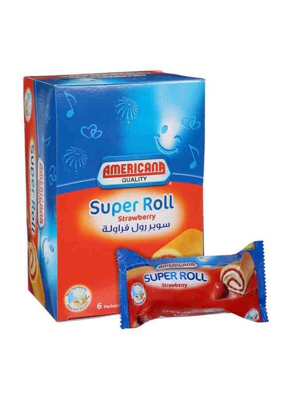 Americana Super Roll Strawberry, 6 x 60g