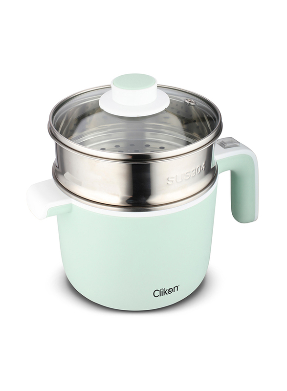 Clikon 1.2L Stainless Steel Steamer Multi Functional Cooker, 600W, CK4274, Mint