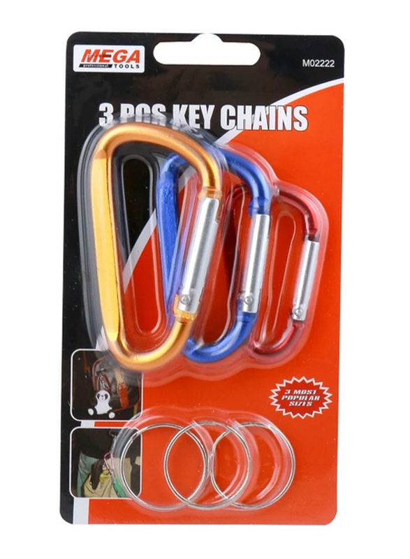 Mega 3-Piece 2222 Key Chains, Multicolour